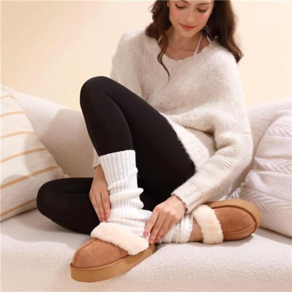 OOW Fuzzy Platform Slippers for Women Cozy Womens Platform Slippers Winter - Picture 5 of 7
